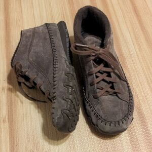 Brown Leather Skechers Boots 6.5